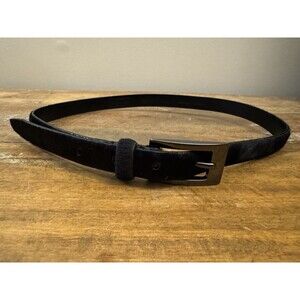 WCW New York Cowhide Hair-on Genuine Leather Black Belt Size M